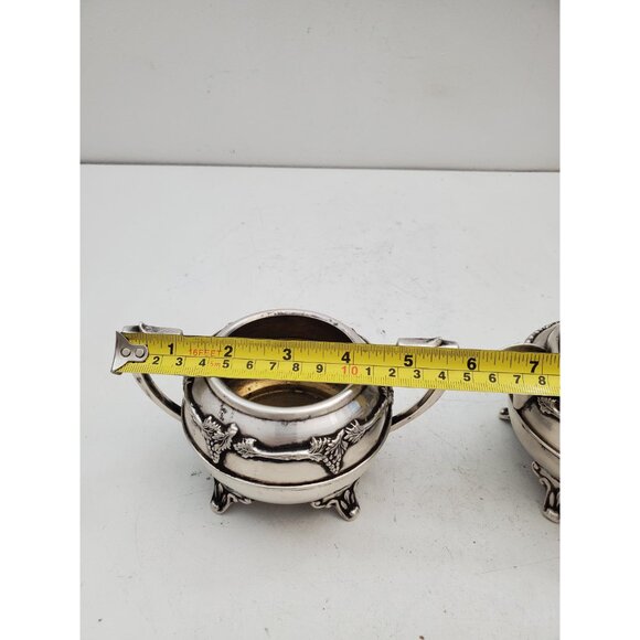 Vintage Sugar Bowl and Creamer Pitcher with Handle -silver plated Irvinware, - Picture 3 of 10
